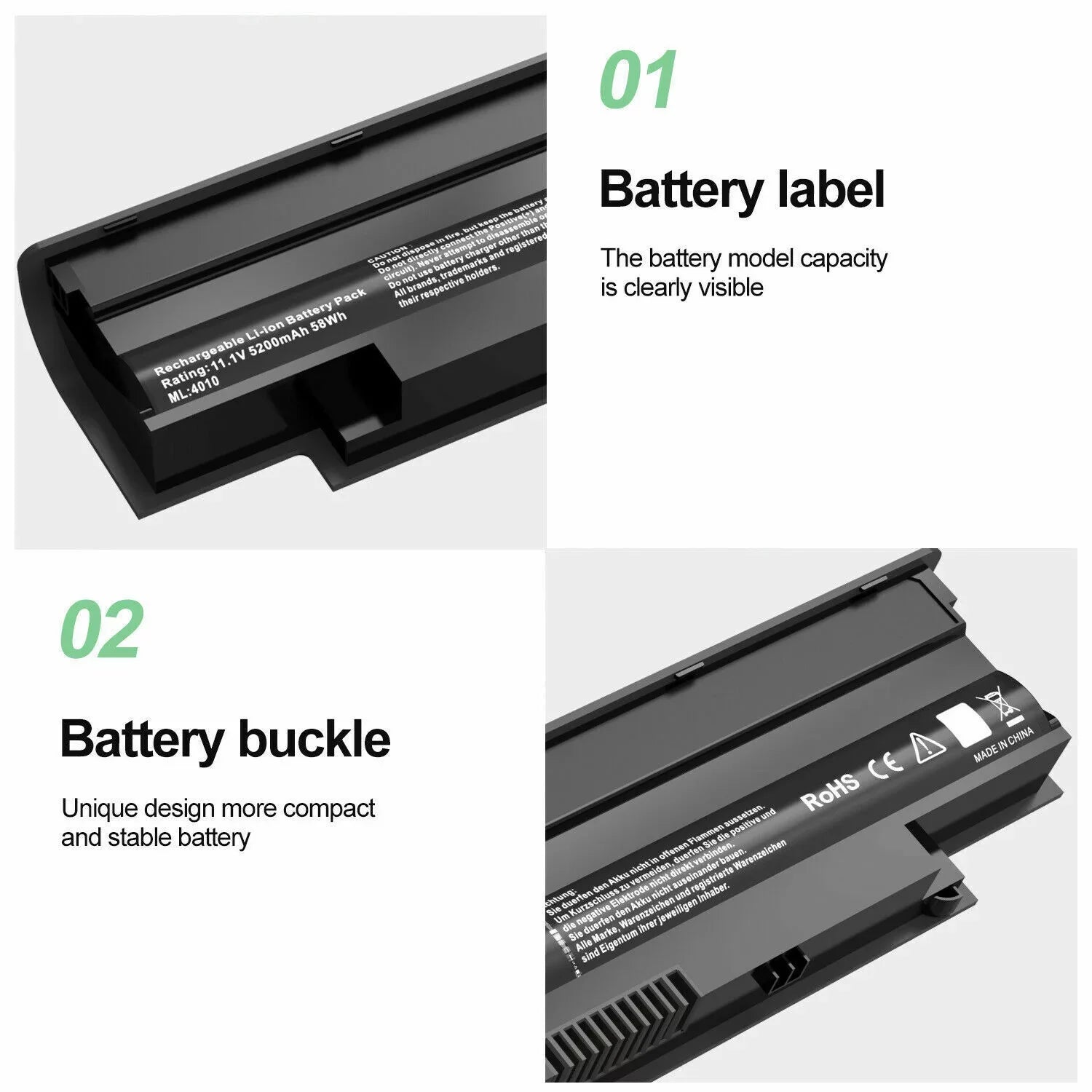 Battery N4010 for  Inspiron 13R 14R 17R N4050 N5010 N7010 fits 04YRJH J1KND