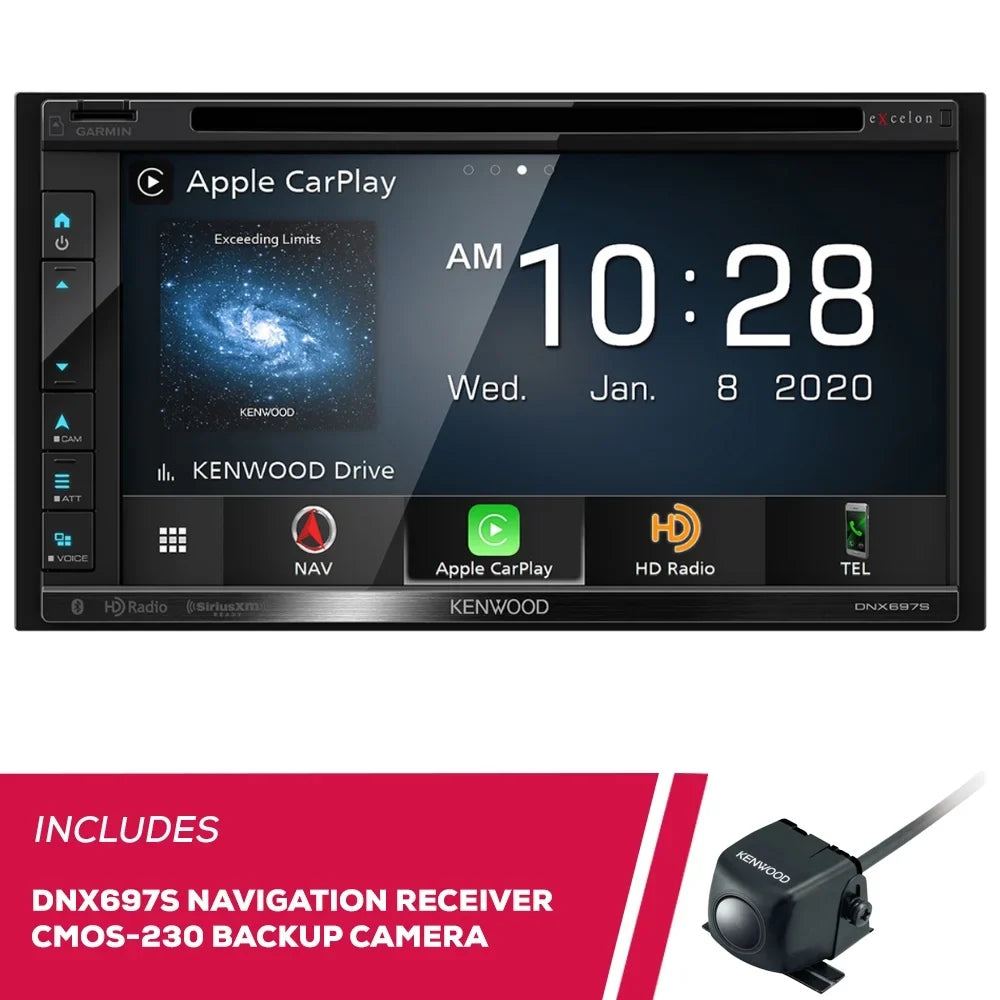 New Kenwood DNX697S 6.8" Navigation DVD Receiver & CMOS-230 Universal Backup Camera