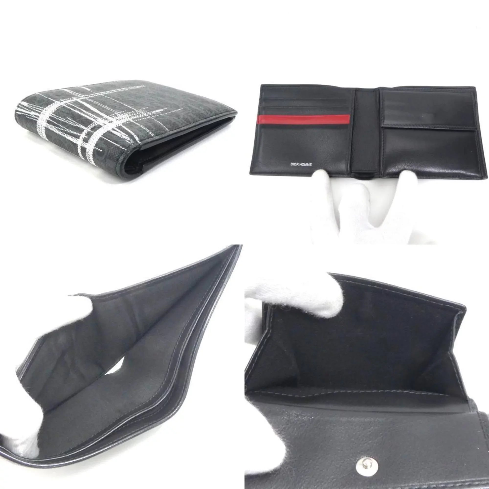 Pre-Owned Dior Homme DIOR HOMME folio wallet leather black model men (Good)