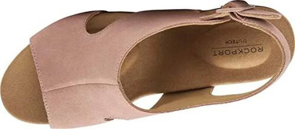 Rockport Vivienne Size US 9 W WIDE Women's Suede Slingback Sandals Light Rose