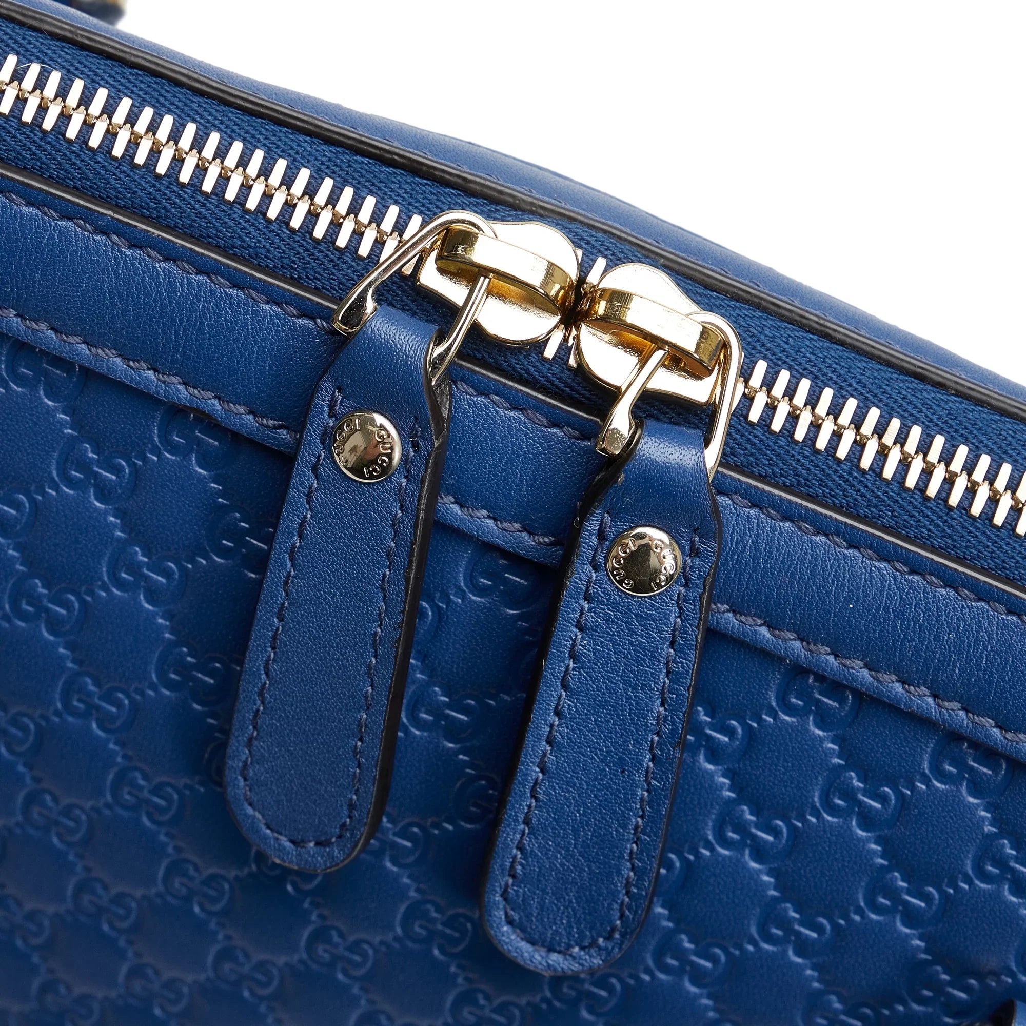Pre-Owned Authenticated Gucci Medium Microguccissima Dome Satchel Calf Leather Blue Unisex (Good)