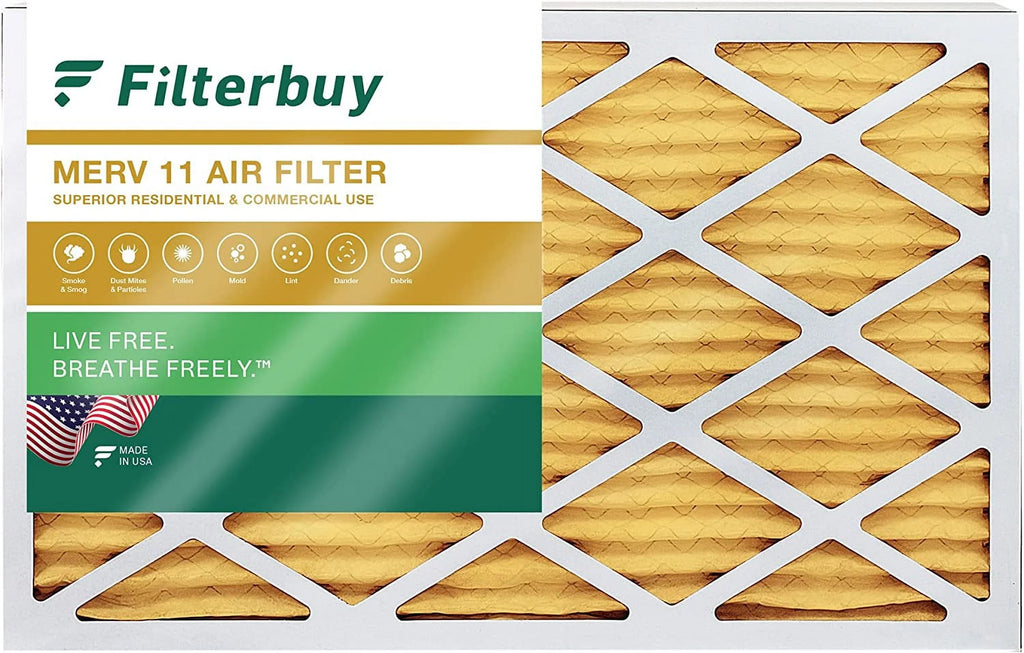 Filterbuy 16x25x4 MERV 11 Pleated HVAC AC Furnace Air Filters (1-Pack)