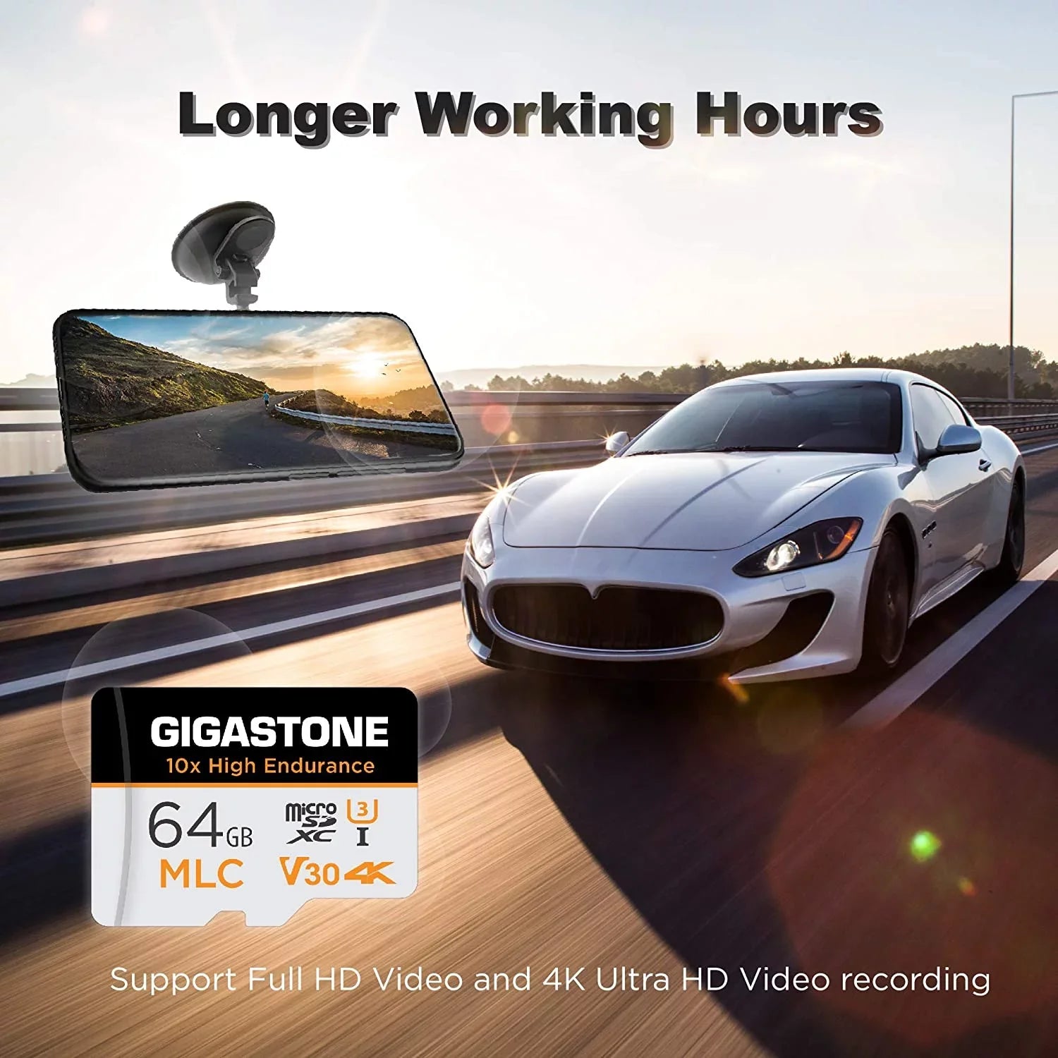Gigastone 64GB MLC Micro SD Card, 10x High Endurance (MLC) 4K Video Recording, Security Cam, Dash Cam, Surveillance Compatible 100MB/s, U3 C10, 2 Pack (2x64GB)