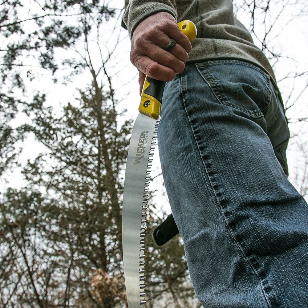 Wicked Tree Gear Beast Large Hand Saw with Sheath, 11" Steel Blade