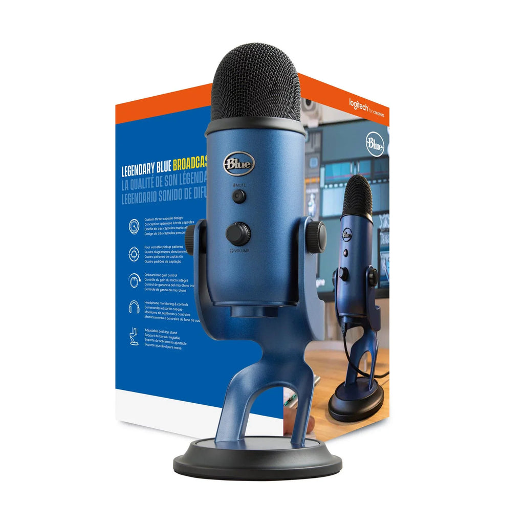 Blue Microphones Yeti USB Microphone (Blue) with Headphones and Pop Filter