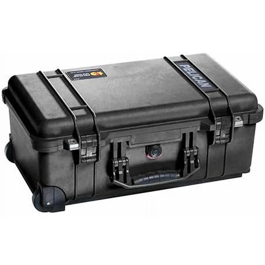 1510LFC Laptop Overnight Watertight Carry On Hard Case with Foam Insert, Laptop Sleeve & Wheels - Charcoal Black