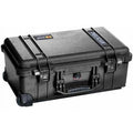 1510LFC Laptop Overnight Watertight Carry On Hard Case with Foam Insert, Laptop Sleeve & Wheels - Charcoal Black