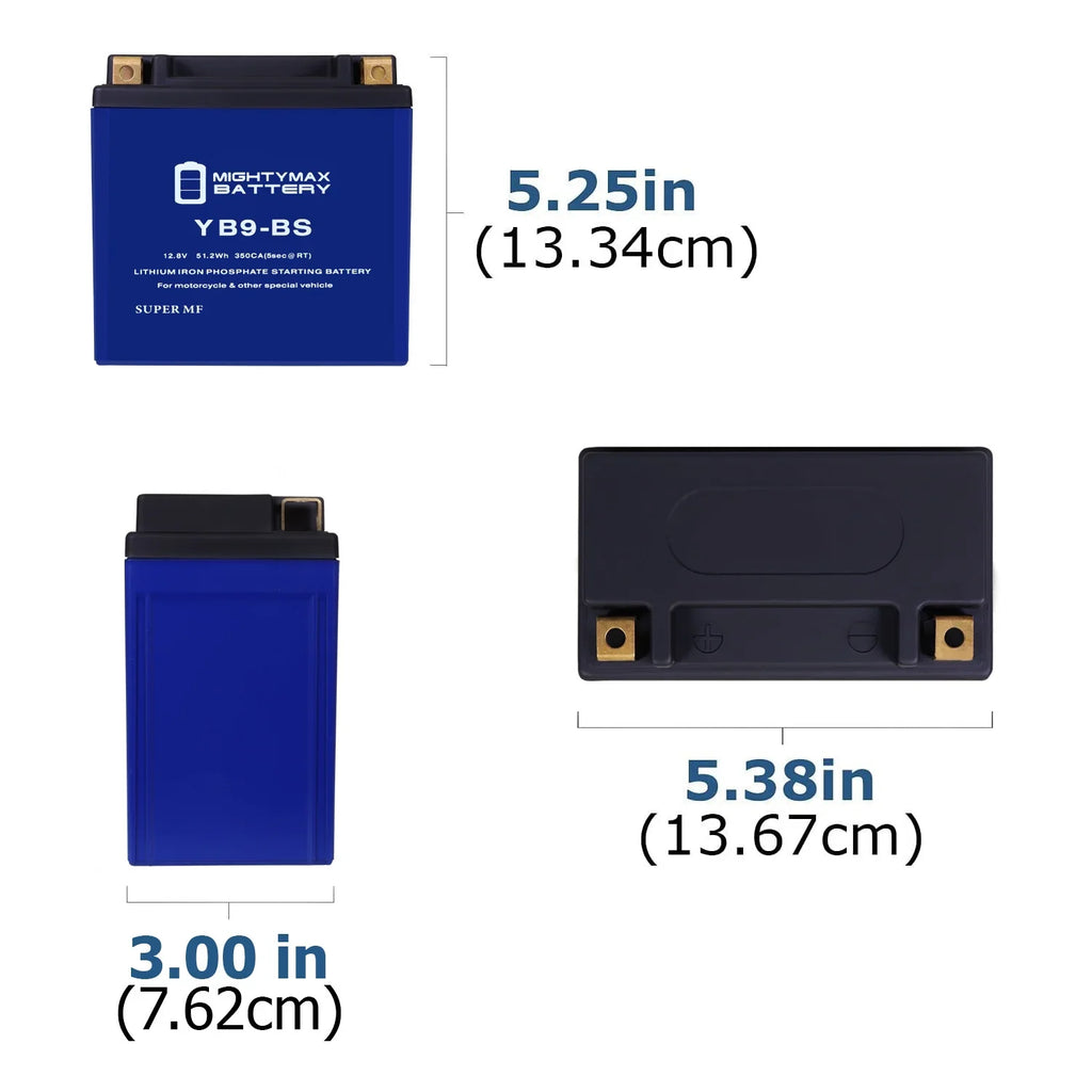 YB9-BS Lithium Replacement Battery Compatible with Gilera 125 XR2 E-Starter All Years - 8 Pack