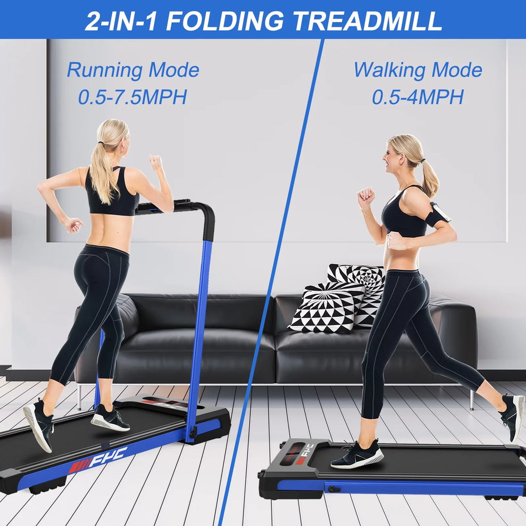 2 in 1 Under Desk Treadmill for Home; InstalLatitudeion-Free Foldable Treadmill Compact Electric Running Machine; Remote Control & LED Display Walking Running Jogging