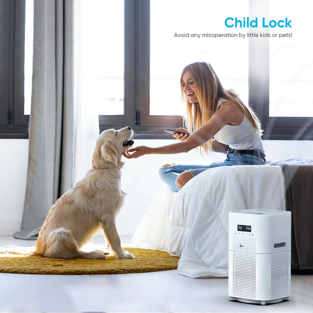 WiFi Air Purifier for Large Rooms, 1800 sq. ft H13 True HEPA Filter with Remote Control for Allergies Pets Smoke Dust