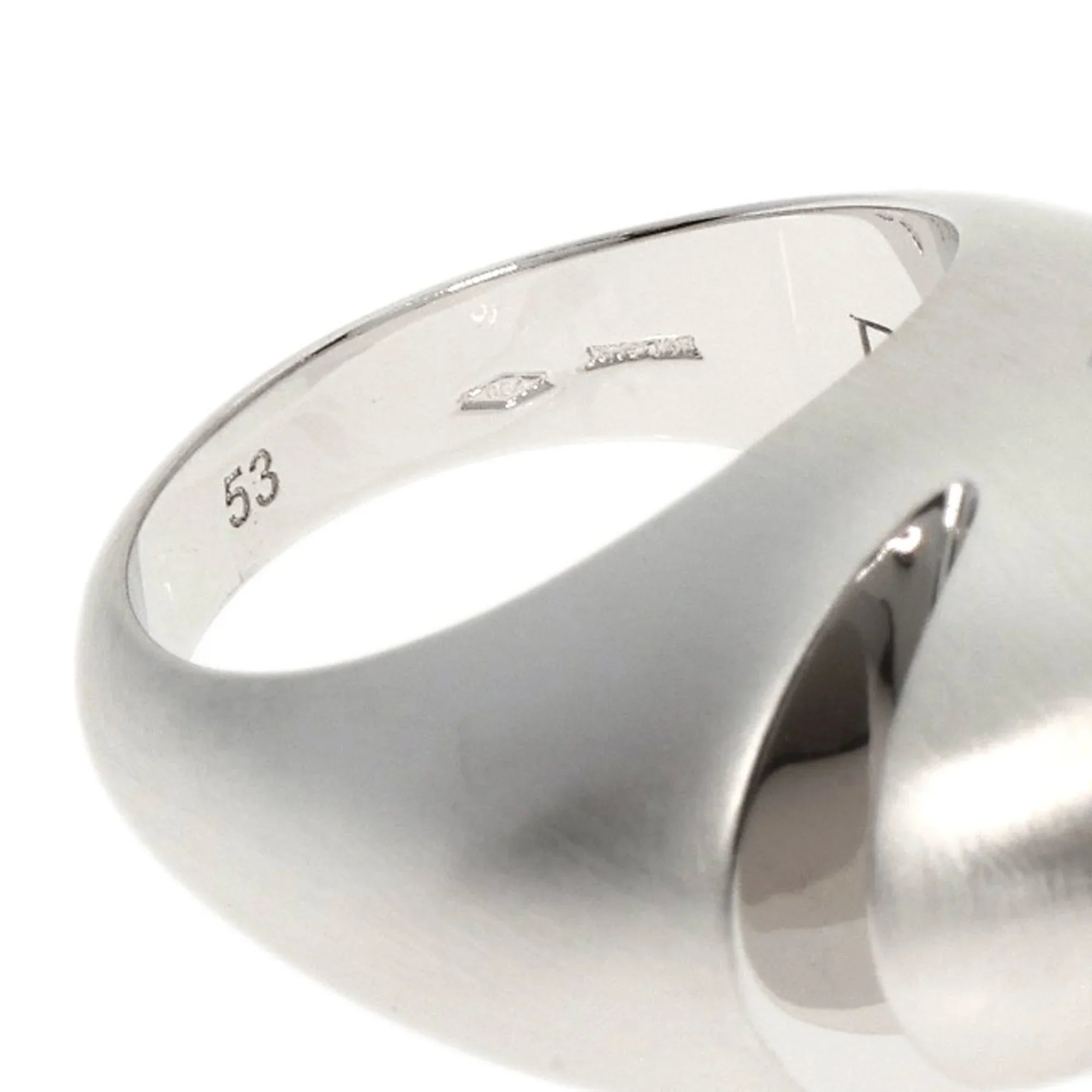 Pre-Owned Bvlgari Cabochon #53 Ring K18 White Gold Women's BVLGARI (Good)