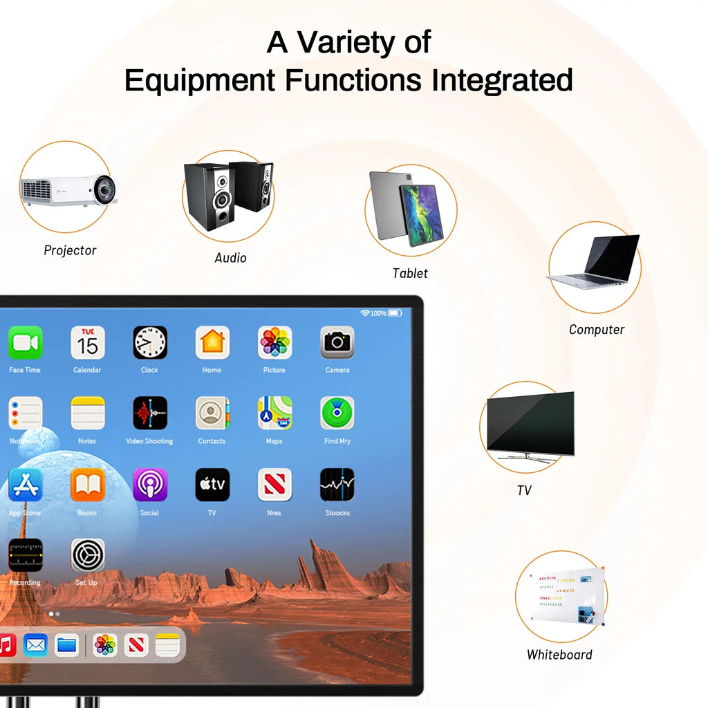 Smart Board, 43 Inch JYXOIHUB Interactive Whiteboard, Electronic Whiteboard, Screen Mirroring from Android and iOS for Live Streaming, for Advertising Display and Classroom (Wall Mount inclued)