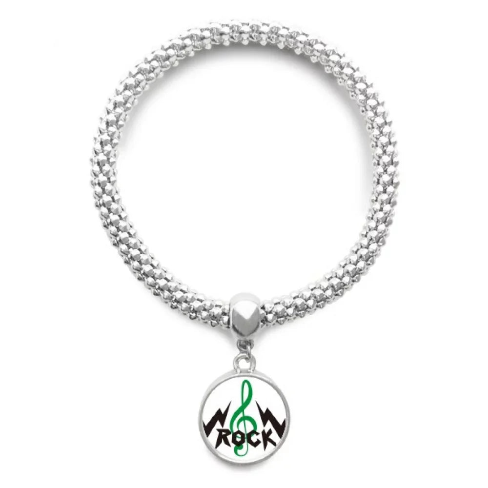 Rock Roll High Notes Intense Sliver Bracelet Pendant Jewelry Chain Adjustable Bangle