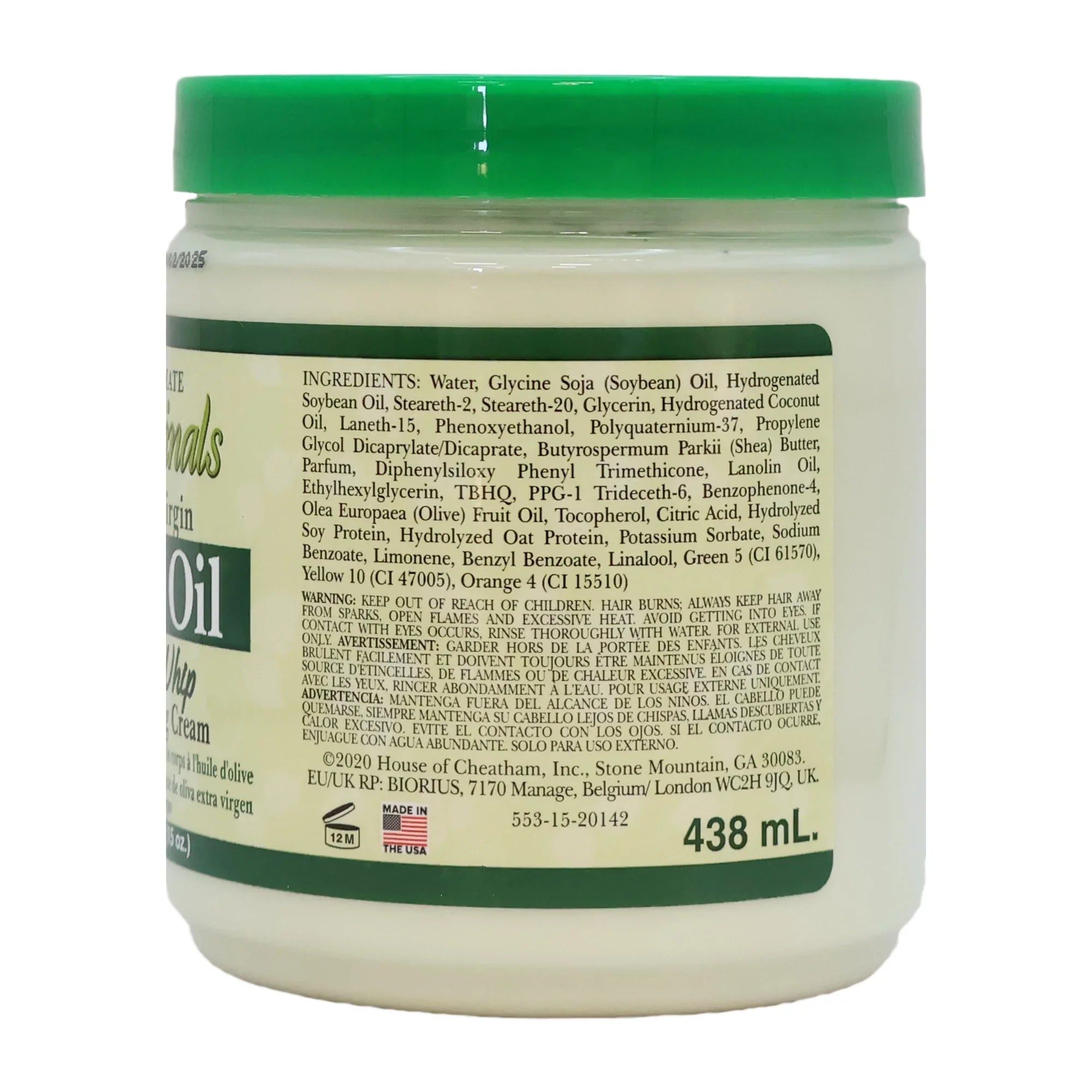 Africa's Best Ultimate Organic Olive Oil Body Whip Cream, 15 Oz., Pack of 3
