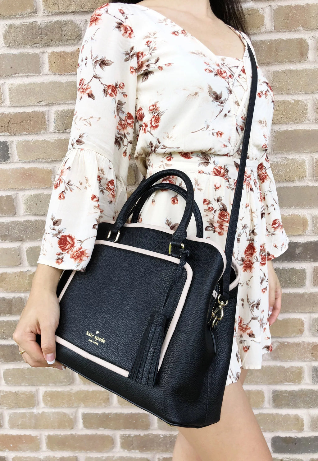 Kate Spade Ward Place Evangelie Satchel Bag Crossobody Black Tassel
