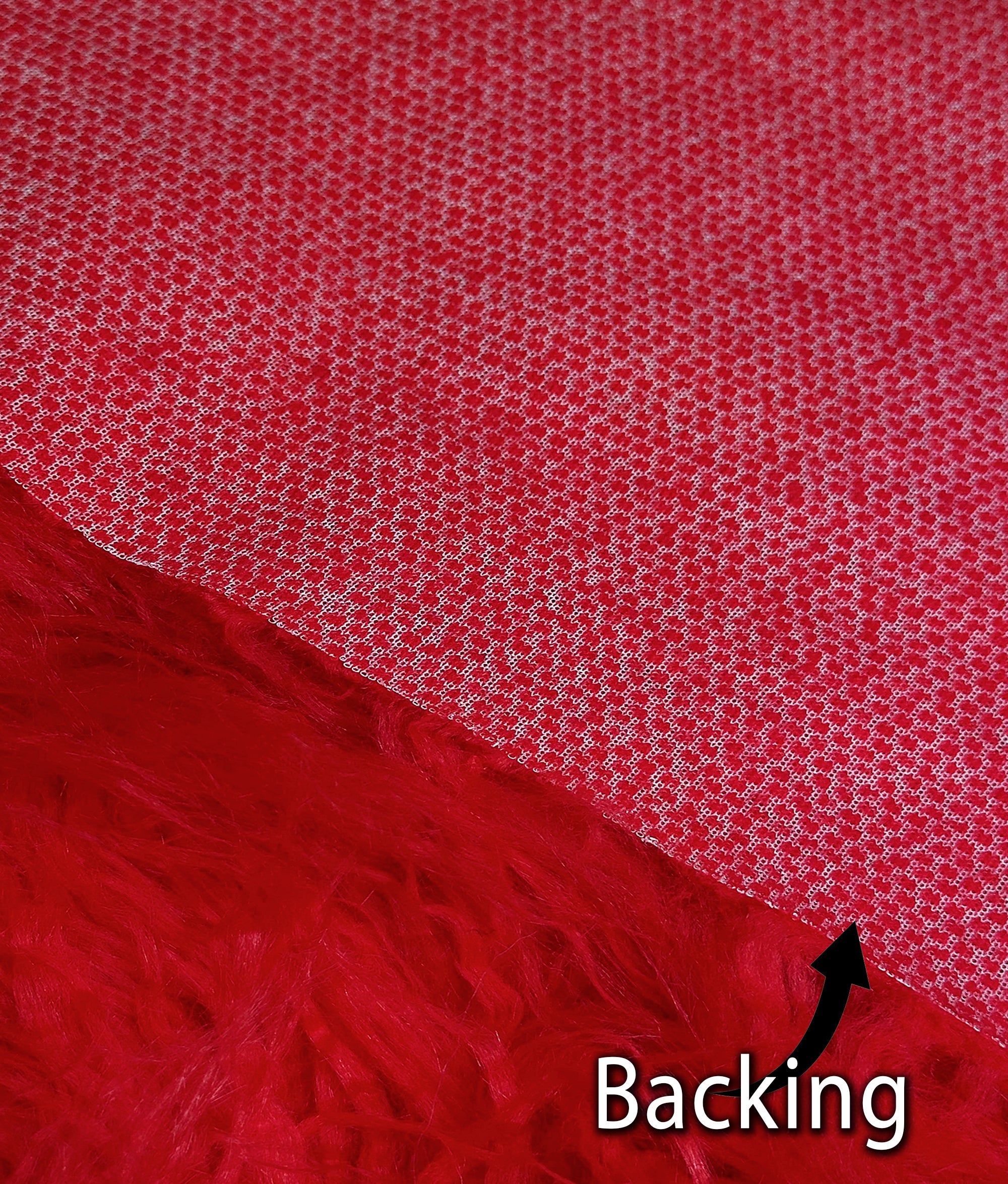 Faux Fake CURLY Yak FUR 3.5" LONG Pile Japanese Fire Retardant Yarn 2.3oz Per Yard / Craft, Sewing Cosplay 58" Wide Sold by Continuous Yard (Fire Red)