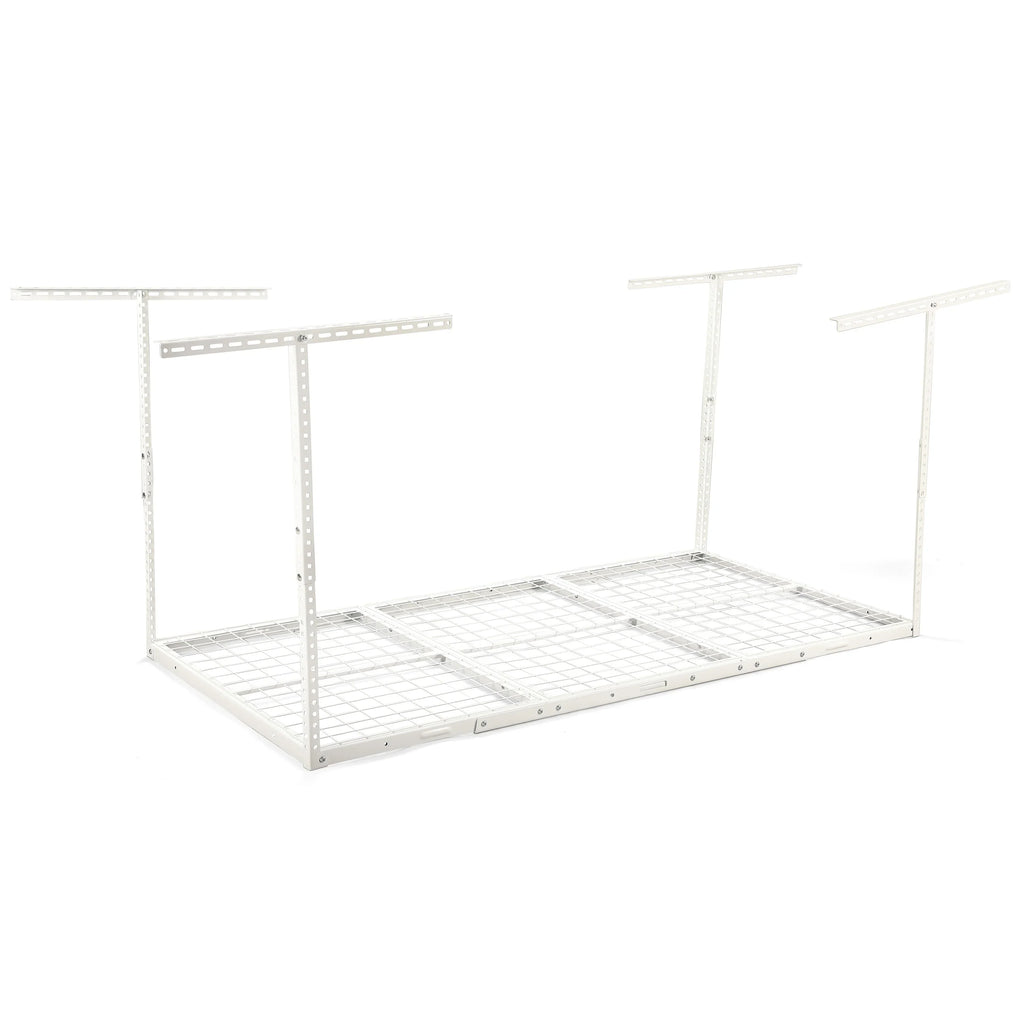 HECASA 72" x 36" Overhead Garage Storage Rack Adjustable 3x6 Ceiling Garage Organization Wall Shelf Ceiling Mounted Storage Racks White