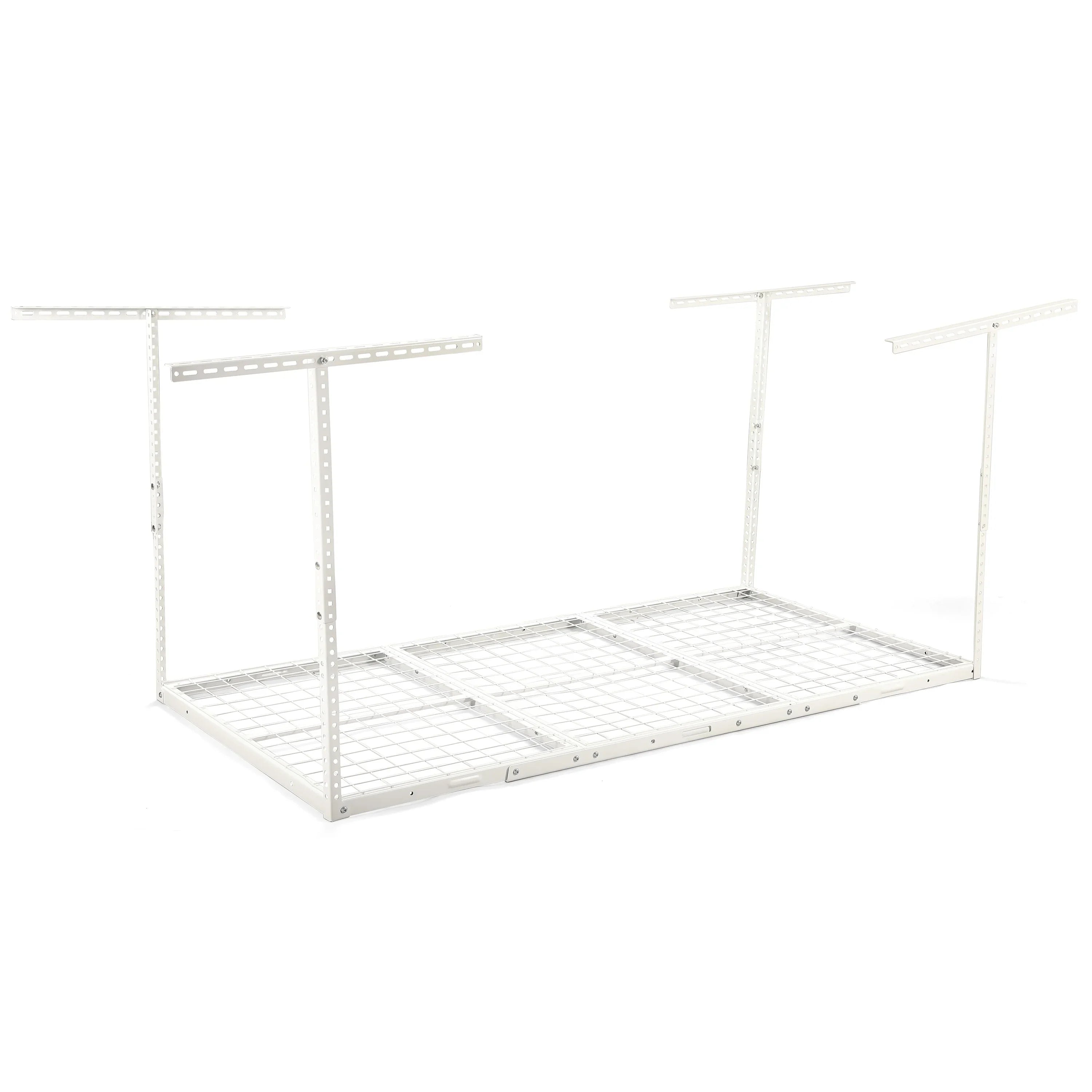 HECASA 72" x 36" Overhead Garage Storage Rack Adjustable 3x6 Ceiling Garage Organization Wall Shelf Ceiling Mounted Storage Racks White