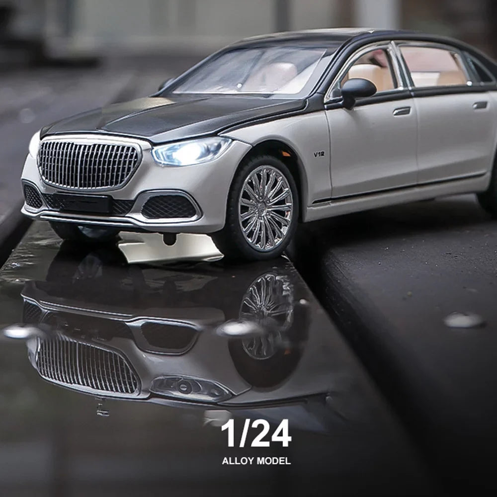 Sound & Light Alloy Metal 1/24 Car Model Gift Collection For Benz Maybach S680