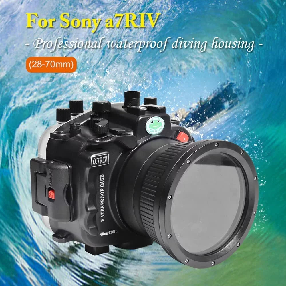 Seafrogs 40M/130FT Underwater Camera Housing for  A7R IV Compatible with  28-70mm 16-35mm F4 24-70mm F4 24mm F1.4 GM 50mm F1.8 85mm F1.8 Lens-Black