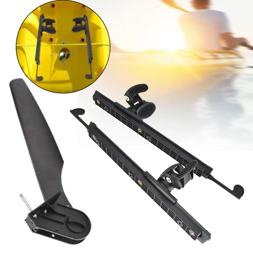 AMLESO Kayak Rudder Kayak Foot Pegs Boat Tail Watercraft Rudder with Foot Brace Pedals for Fishing Boat Canoeing Marine Accessories