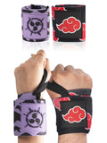 Anime Wrist Wraps 2 Pairs Bundle - 24" Lifting Straps for Men and Women - Gym Accessories Support Weightlifting, Powerlifting, Strength Training, and Improve Workout (Akat Purple Duo)