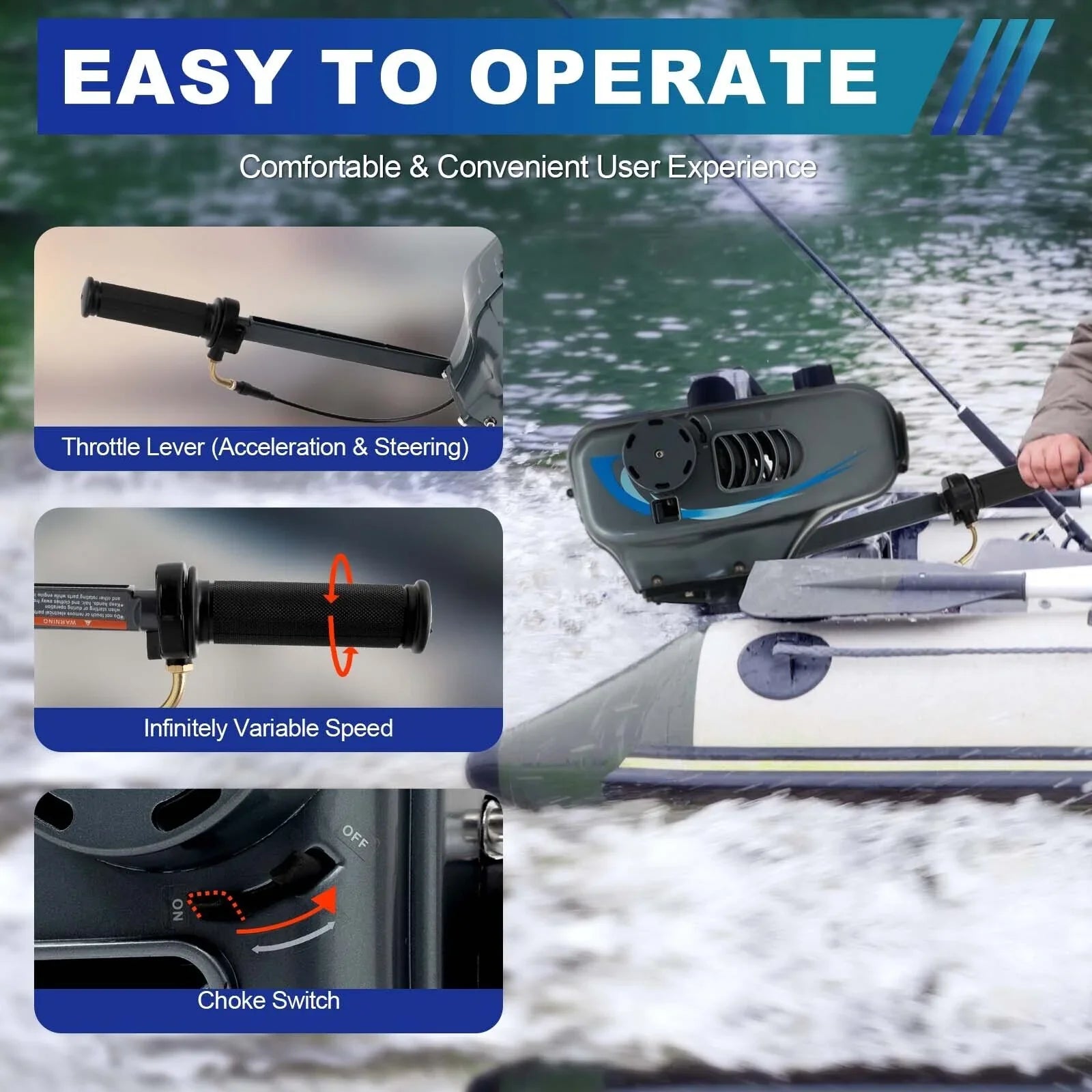 Heavy Duty 3.5 2 Stroke Outboard Engine Motor Boat Engine Water Cooling System