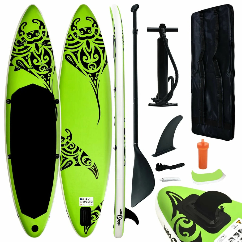 Andoer InfLatitudeable Paddleboard Set 126"x29.9"x5.9" Green