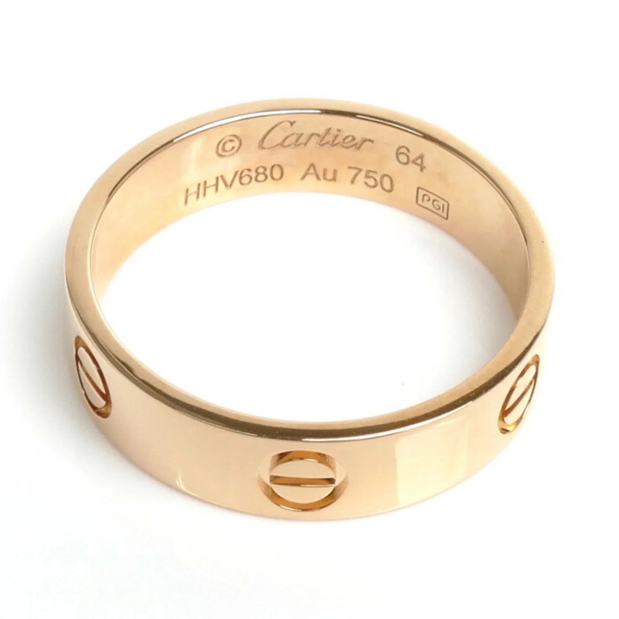 Pre-Owned CARTIER K18PG Pink Gold Love Ring B4084864 Size 23.5 64 7.0g Men's (Good)