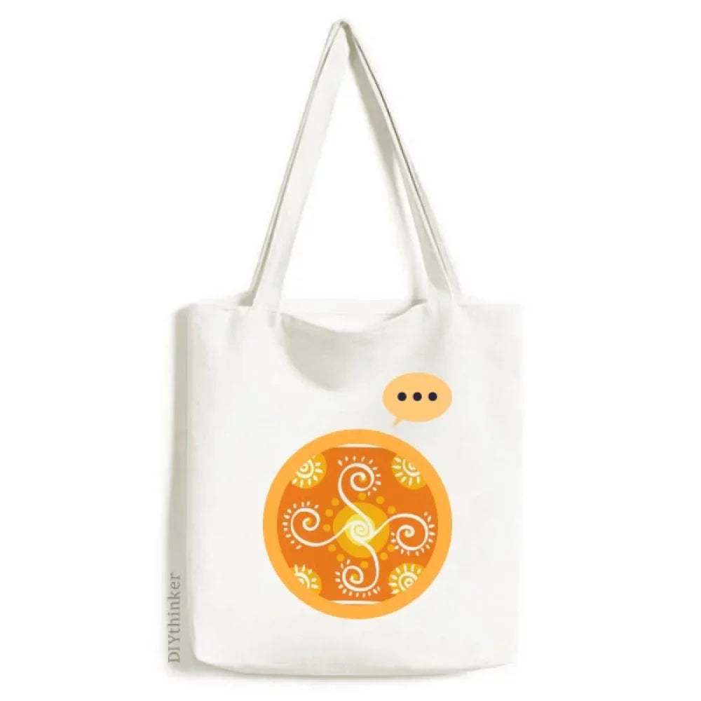 Volume Orange Mexico Totems Ancient Civilization Expression Sack Canvas Tote Shoulder Bag