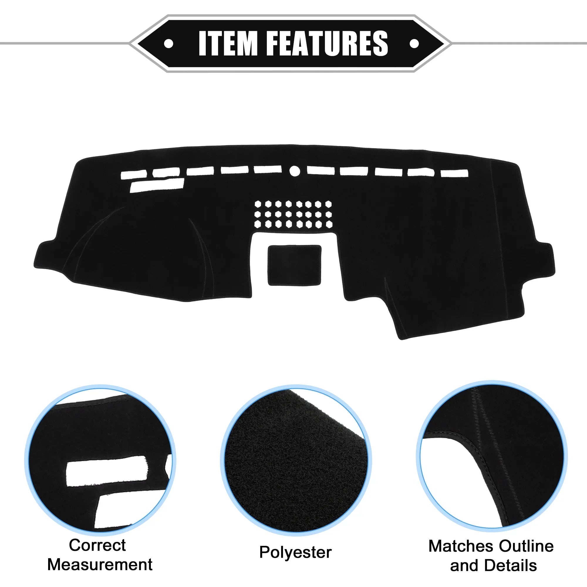 Unique Bargains Car Center Console Dashboard Cover Mat Compatible for Ford F150 2015-2020 Protective Polyester