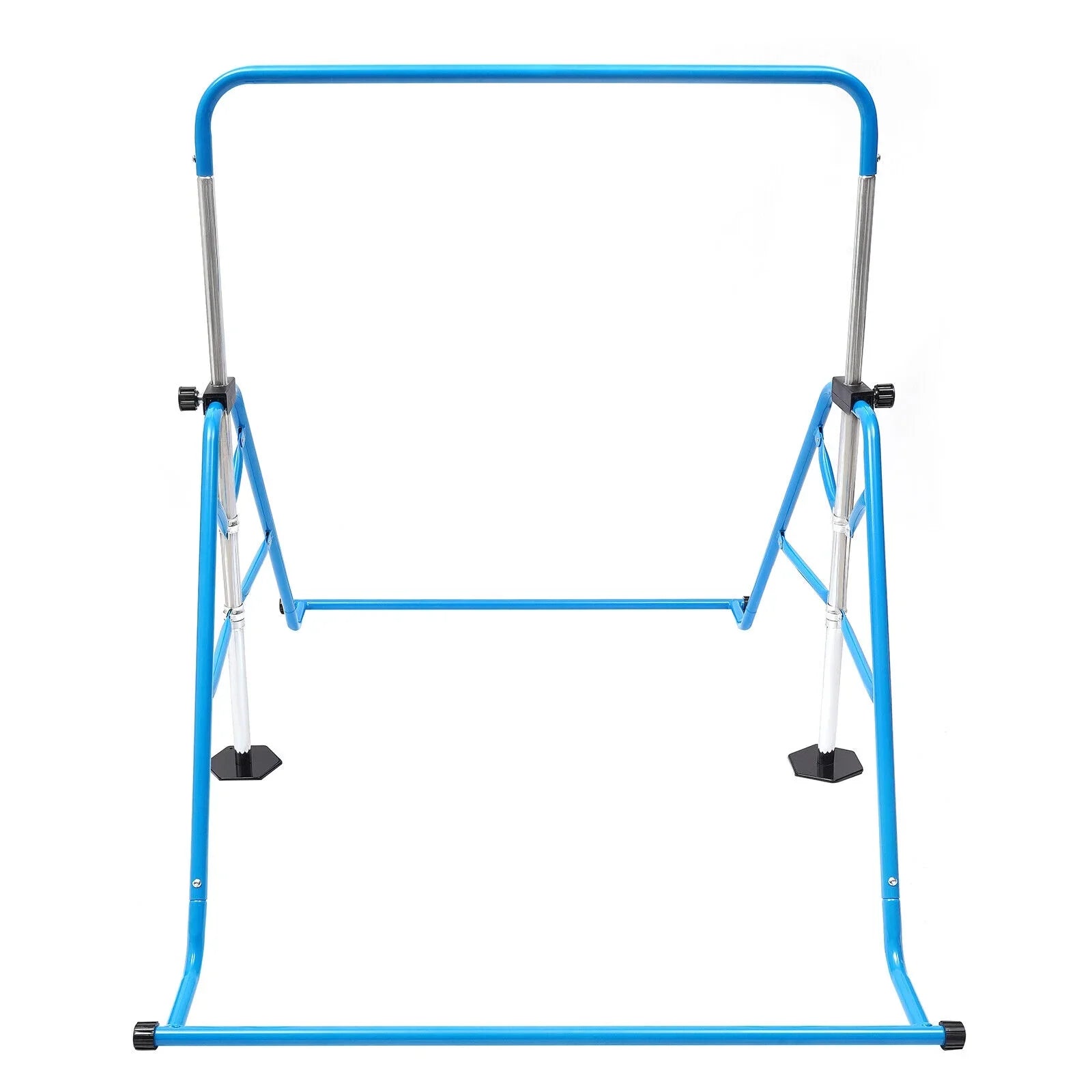 ZhdnBhnos Adjustable Kids Gymnastics Horizontal Bar Folding Junior Training Bar For Home Gym Max Load 100kg/220.5lbs Blue