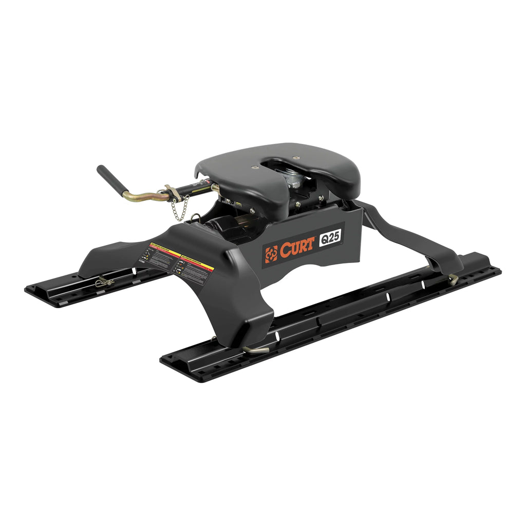 CURT 16266 Q25 5th Wheel Hitch with Base Rails, 25,000 lbs