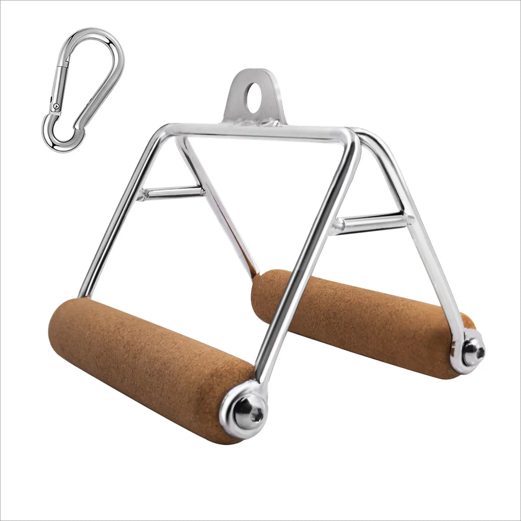 Ymam.Light V Row Double D Handles, Tight Grip Row Handle, Pulldown Handle Attachment Natural Cork Handles Non-Slip For Home Gym Cable Machine