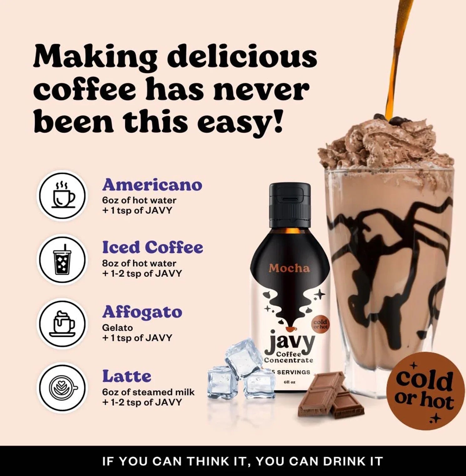 Javy Cold Brew Coffee Concentrate Bundle, 2 Flavor Original & Mocha Coffee Variety Pack, Ice & Cold Coffee Drinks in Seconds, Coffee gifts, 12 ounces
