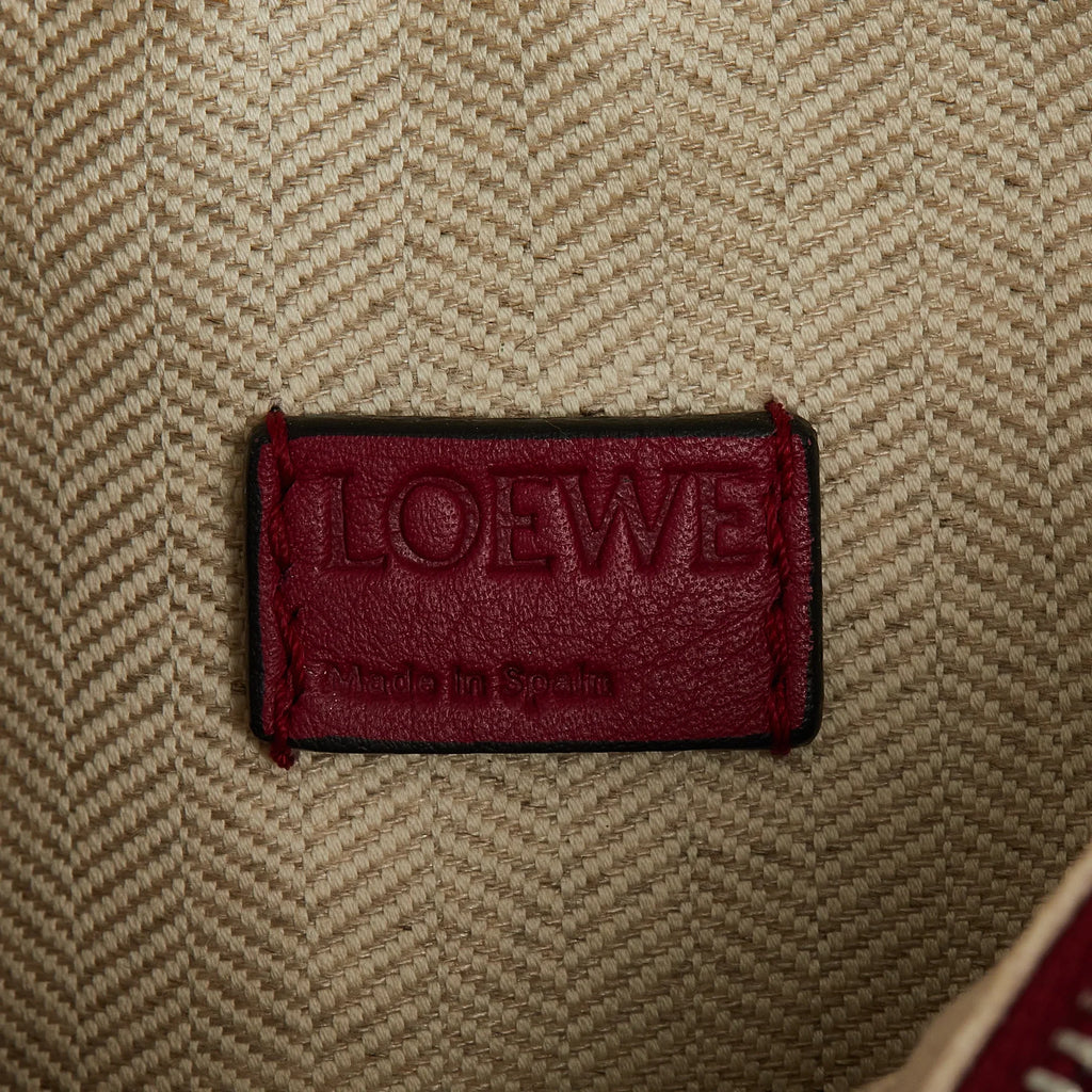 Pre-Owned Authenticated LOEWE Mini Puzzle Satchel Calf Leather Red Unisex (Good)
