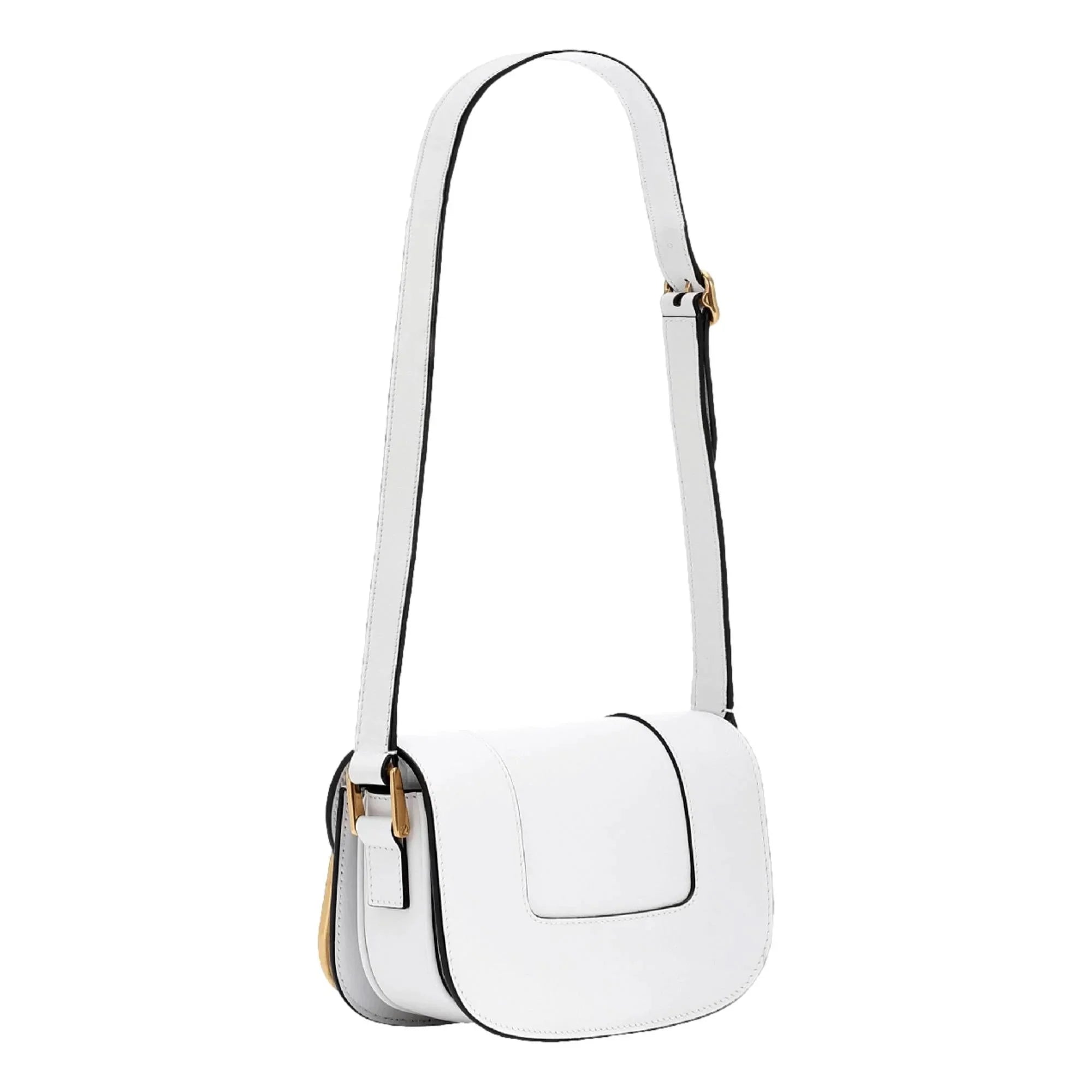 New Valentino Garavani Supervee Ivory Leather Crossbody Bag Small
