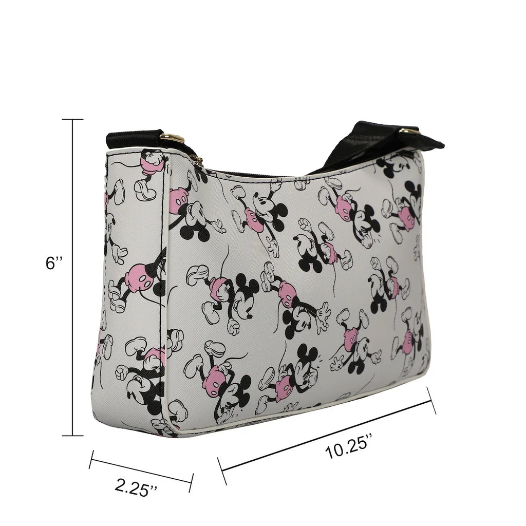 Disney Mickey Mouse Women's White Handbag With Removable Coin Purse