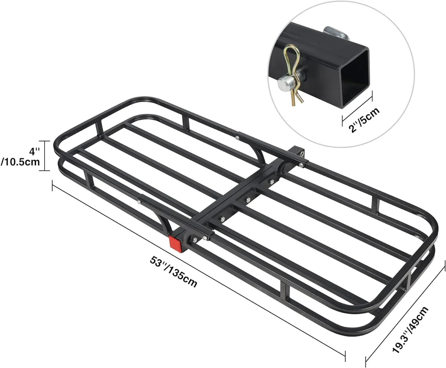 REDCAMP Folding Hitch Cargo Carrier Basket 500 lbs, 53" x 19.3" x 4" Trailer Hitch Luggage Rack for SUV, Truck, Cars, Small