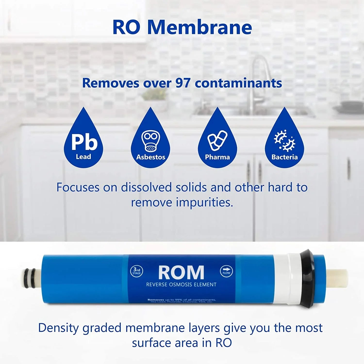 Countertop Reverse Osmosis System Filter Set  4 Replacement Filters  1?4” Quick Connect Filter Cartridges  Sediment And Carbon Filters  100 GDP RO Membrane  6 Month Filter Set