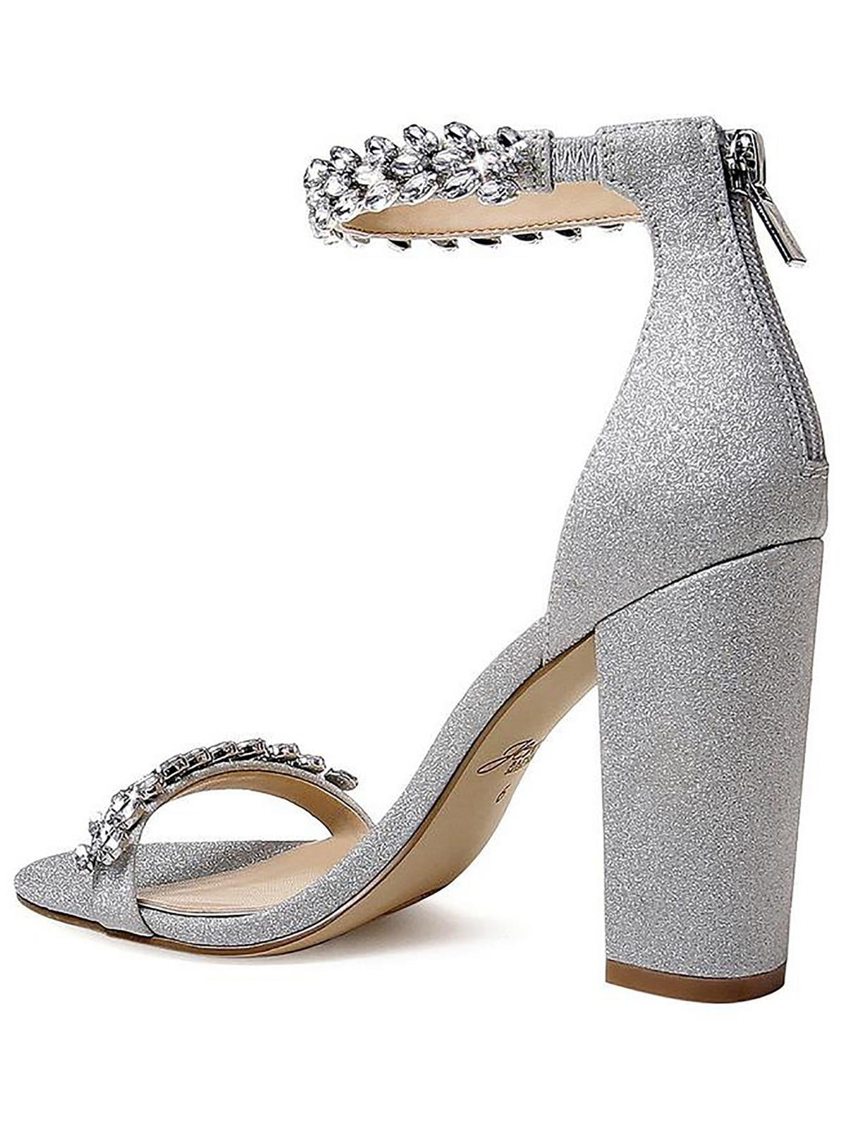 Jewel Badgley Mischka Womens Mayra Rhinestone Embellished Heels