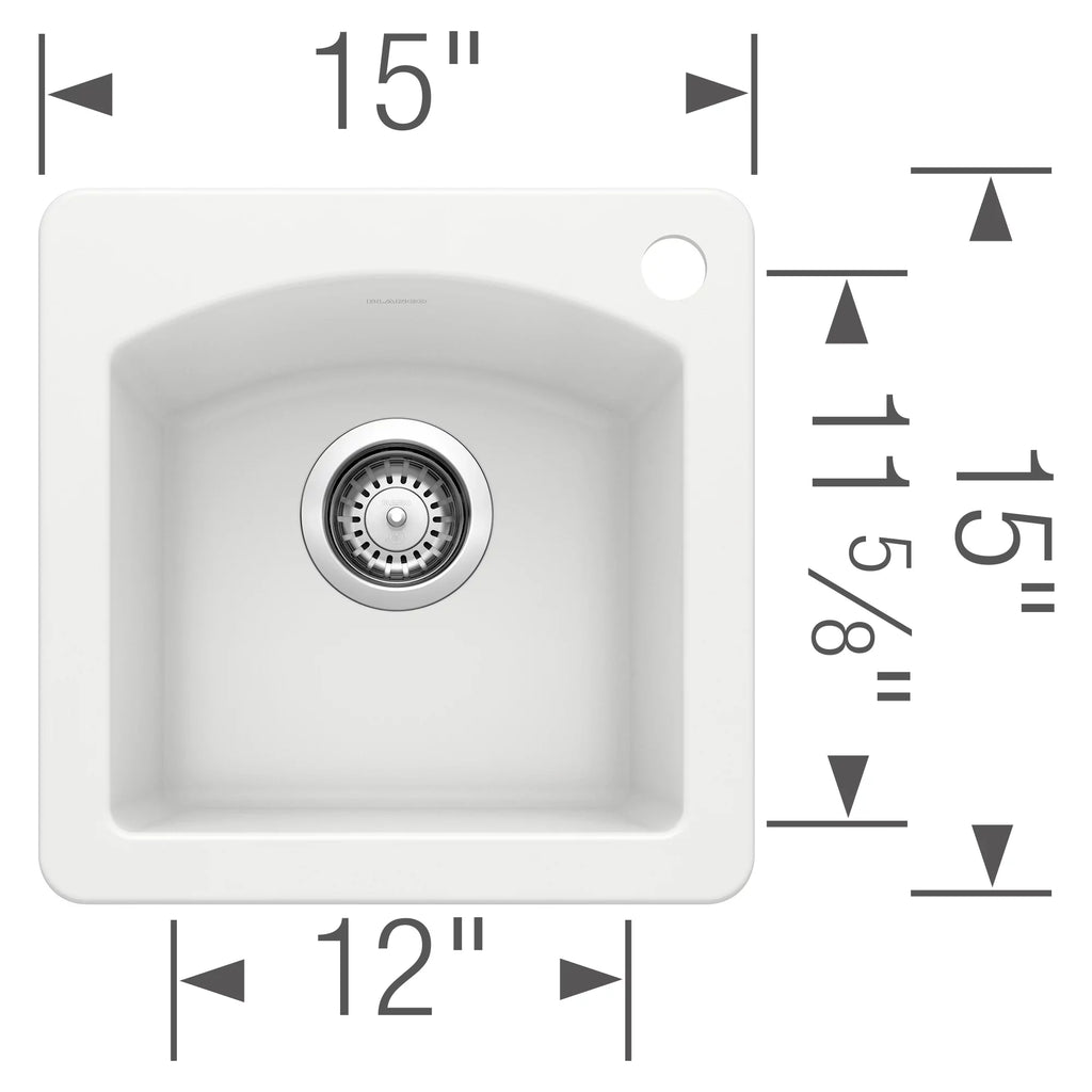 Blanco DIAMOND Bar SILGRANIT Sink Dual Deck SILGRANIT Sink White