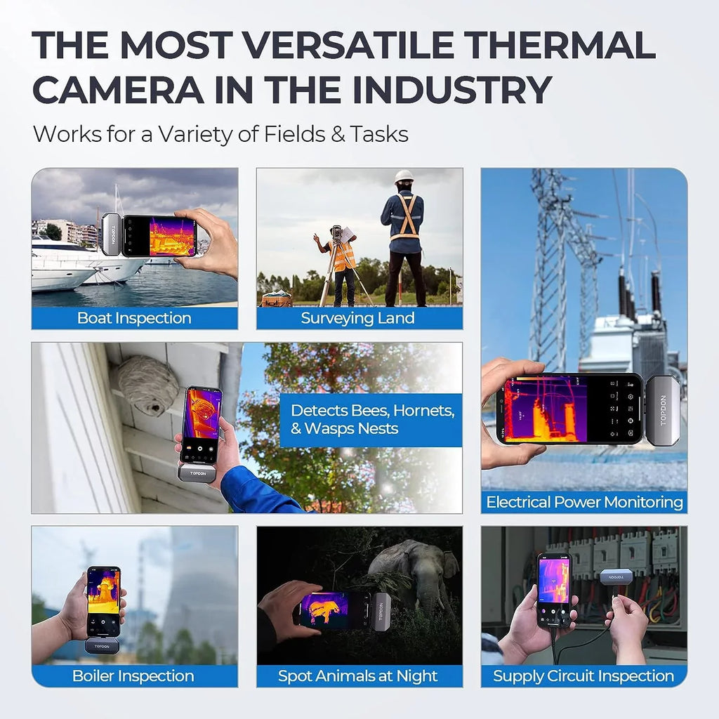 TOPDON TC002 Thermal Camera for iOS (iPhone & iPad) 256 x 192 IR High Resolution Thermal Imaging Camera, 40mk Thermal Sensitivity -4F~1022F Temperature Range