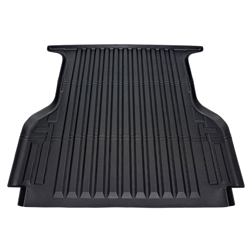 Ikon Motorsports Truck Bed Mat Compatible With 2019-2024 Ford Ranger Super Crew Cab 5Ft Short Bed, Black Rear Storage Floor Liner TPE Cargo Guard All Weather 3D Heavy Duty Trunk Flooring Protector