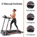 Folding Treadmill for Home with Desk - 2.5 Compact Electric Treadmill for Running and Walking Foldable Portable Running Machine for Small Spaces Workout; 265LBS Weight Capacity