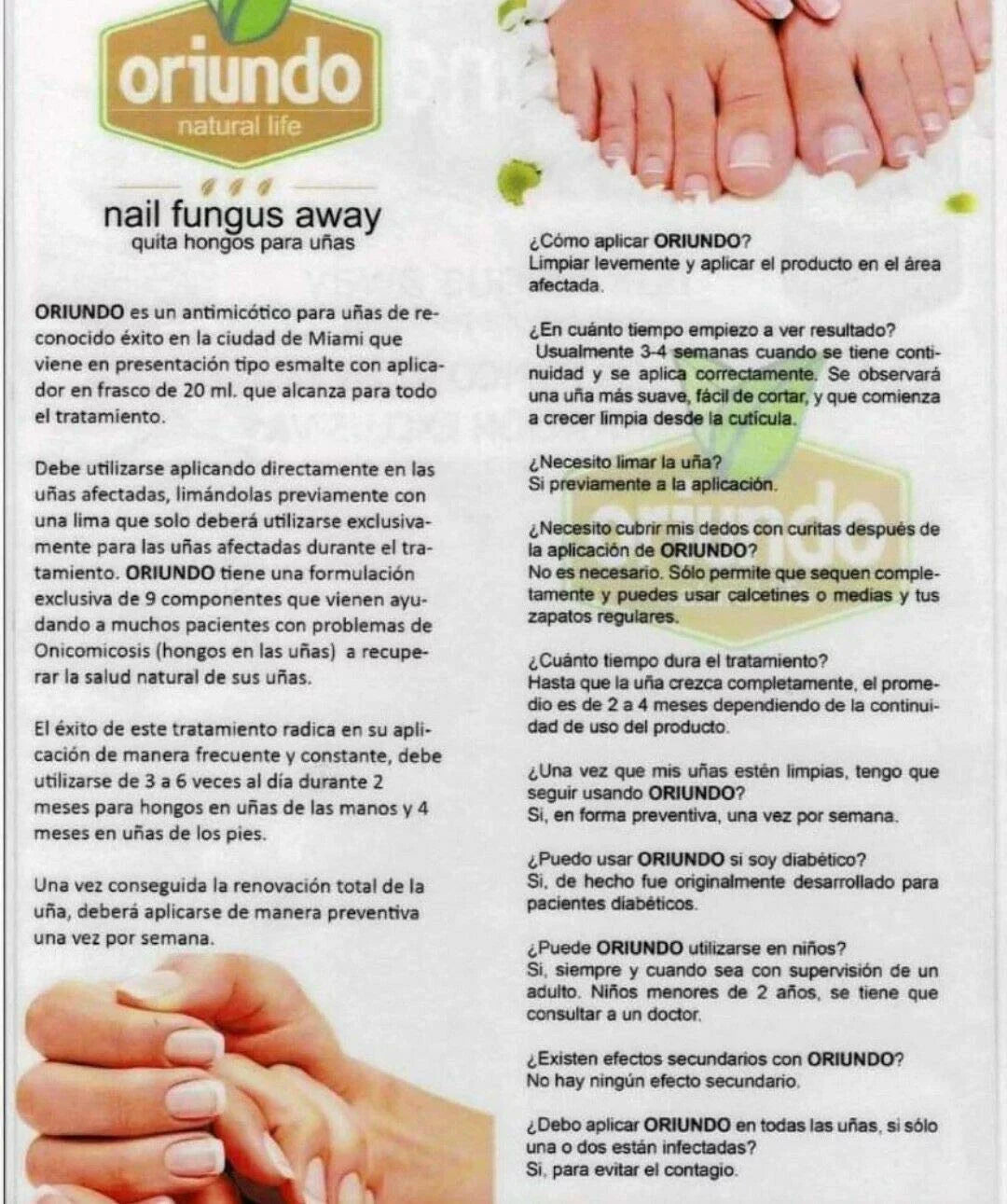 Oriundo Life Nail Treatment, Tratamiento Para Uñas, Extra Strength Nail Rebrand newal, Made in USA