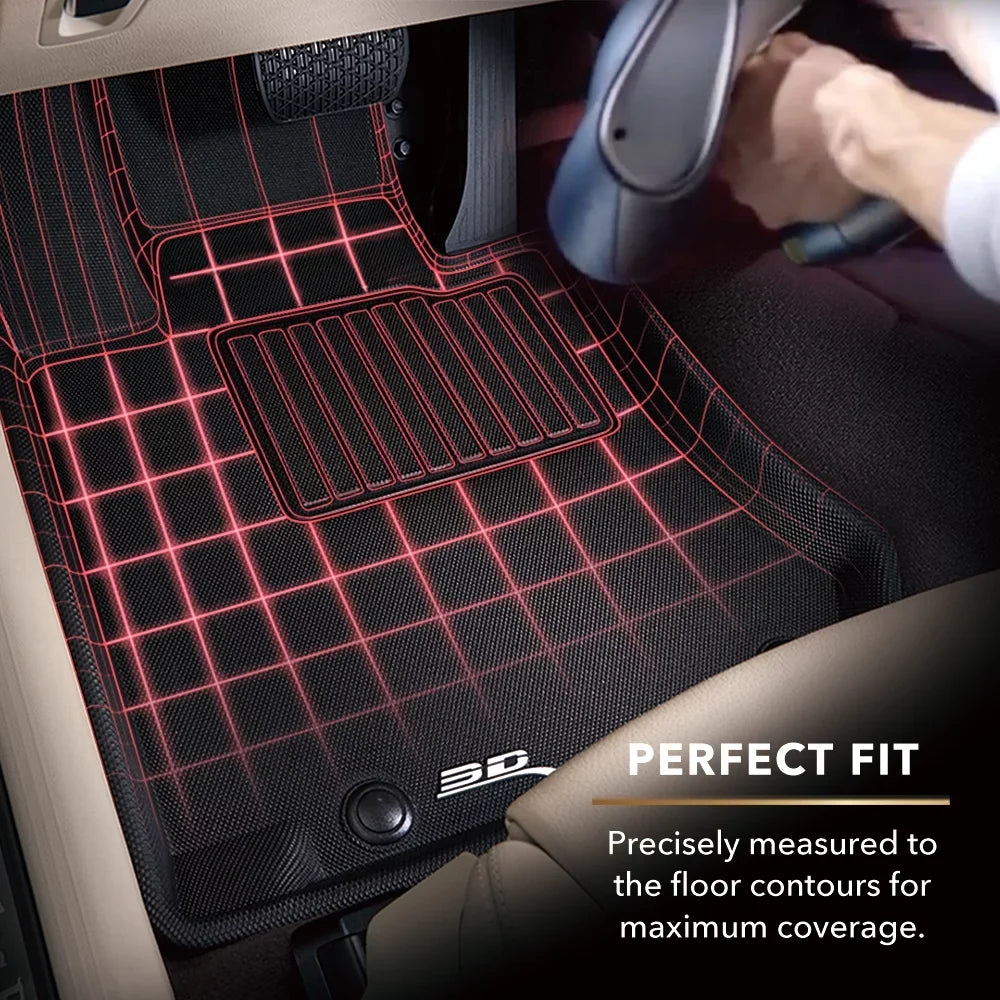 3D MAXpider KAGU Floor Mat (BLACK) compatible with DODGE GRAND CARAVAN 2008-2020 - Full Set