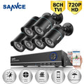 SANNCE 8CH 960H HD DVR 6Pcs 720P IR Outdoor CCTV Home Security System Cameras Surveillance Video Kits with Motion Detection, No HDD Included