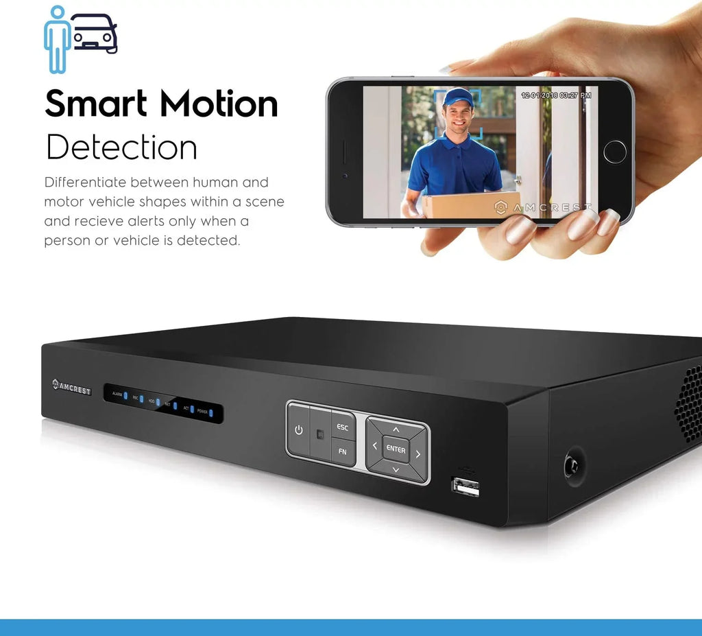 Amcrest 4K UltraHD 16 Channel AI DVR Security Camera System Recorder, 8MP Security DVR for Analog Security Cameras & Amcrest IP Cameras, AI Smart DVR, Pre-Installed 4TB Hard Drive (AMDV5116-4TB)