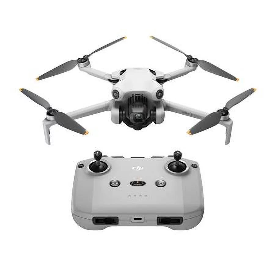 Mini 4 Pro Drone with RC-N2 Controller, Bundle with Claw Lanyard Mounting System, Landing Pad and Strobe Light x 128GB SD Cards